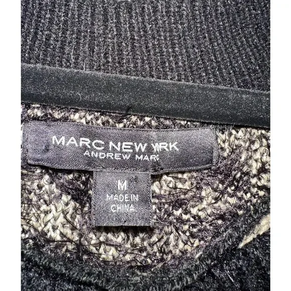 Marc New York Andrew Marc Sweater Womens Medium Beige Leopard Knit Pullover - Picture 2 of 8